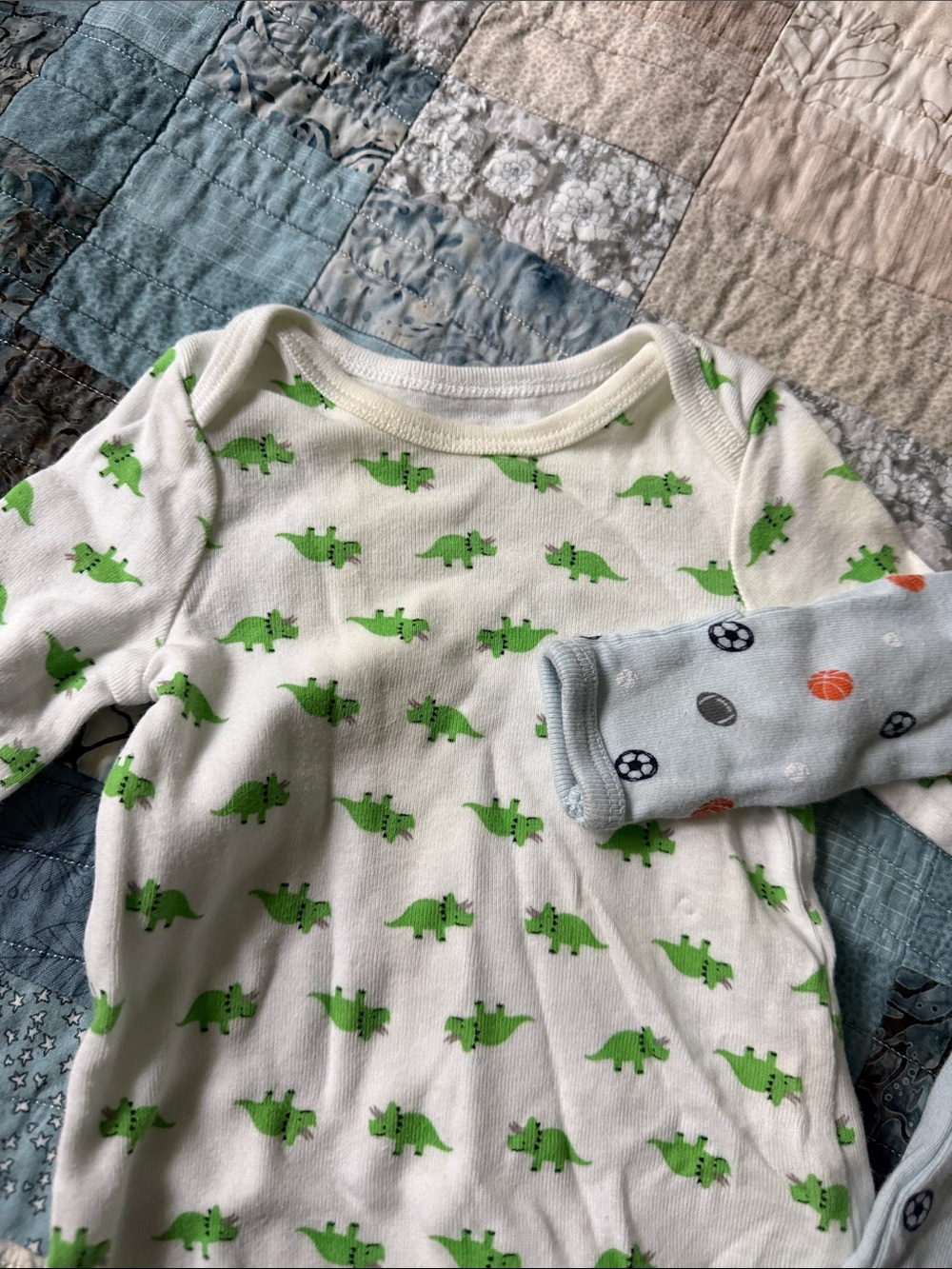 Bundle Simple Joys Baby Sleeper Gowns with Dino and Sports Prints Newborn - Picture 3 of 10